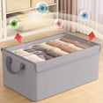 thumbnail image 5 of Closet Clothes Storage Boxs with Handle, Stackable Fabric Storage Box for Home and Office,Blanket Clothes Organizers,Under Bed Storage Containers 10.62x15.74x8.26Inch Gray, 5 of 7