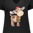 thumbnail image 4 of Inktastic Christmas Molly Moose Women's Plus Size V-Neck T-Shirt, 4 of 5