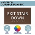 thumbnail image 3 of ADA CENTRAL SIGNS - 6" X4" Exit Stair Down Sign - ADA Compliant Tactile Graphics Grade 2 Braille Text | Fire Safety Emergency Exits, Stairwell Wall Signs for Malls, Offices, Schools, and Restaurants, 3 of 7