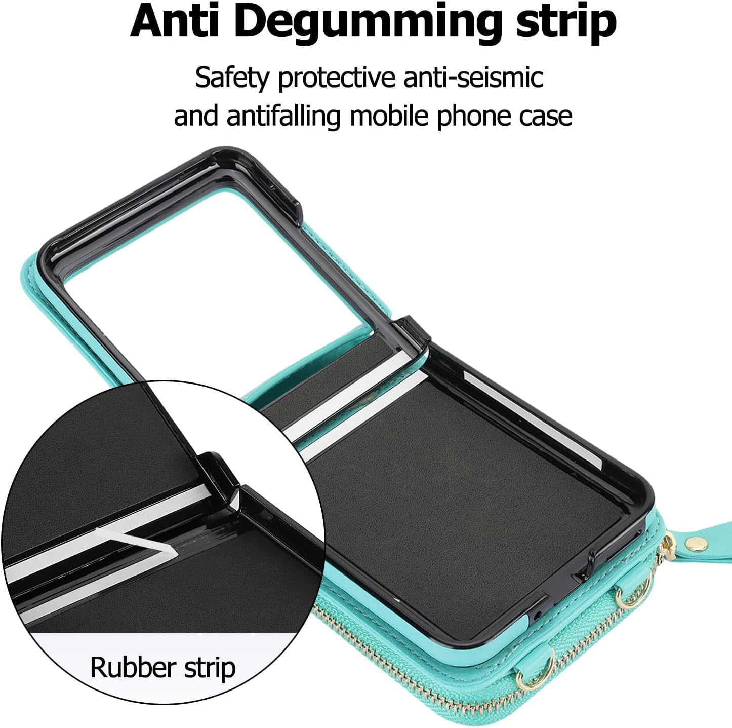for Motorola Moto Razr+ 2023 Wallet Case with RFID Blocking, Moto Razr Plus Phone Case Crossbody Strap Card Holder Women Girls PU Leather Motorola Razr+ 2023 Wallet Phone Case Green