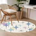 thumbnail image 4 of Small Round Rug 3Ft Washable Non-Slip, Purple Yellow Diamond Circle Area Rugs for Living Room Bedroom, Modern Geometric Middle Century Indoor Floor Mats Carpet Runner for Home Decor, 4 of 8