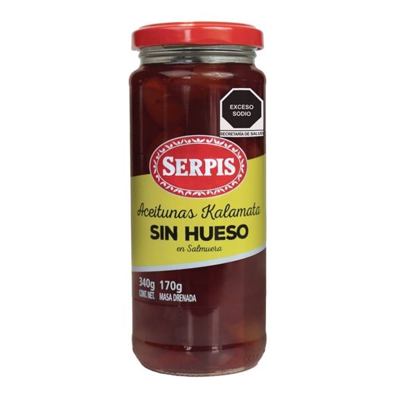 Aceitunas kalamata Serpis sin hueso en salmuera 340 g