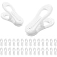 thumbnail image 1 of Paquete de 50 clips para perchas, perchas de plástico multiusos, se enganchan fácilmente a los pantalones de ropa, clips fuertes para los dedos para el hogar, la oficina, blanco, 1 of 5