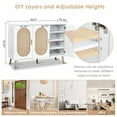 thumbnail image 2 of Ktaxon 12 Tiers Shoe Storage Cabinet for Hallway, 3-Door 24 Pairs Rattan Shoe Rack Organizer w/ Adjustable Shelves, White, 2 of 11