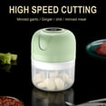 thumbnail image 6 of USB Rechargeable Electric Garlic Chopper, 100ml Portable Food Processor with 4 Stainless Steel Blades, Wireless Mini Vegetable Mincer & Meat Grinder, 6 of 9