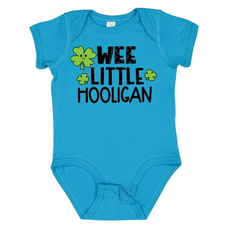 

Inktastic St. Patrick s Day Wee Little Hooligan with Clovers Gift Baby Boy or Baby Girl Bodysuit
