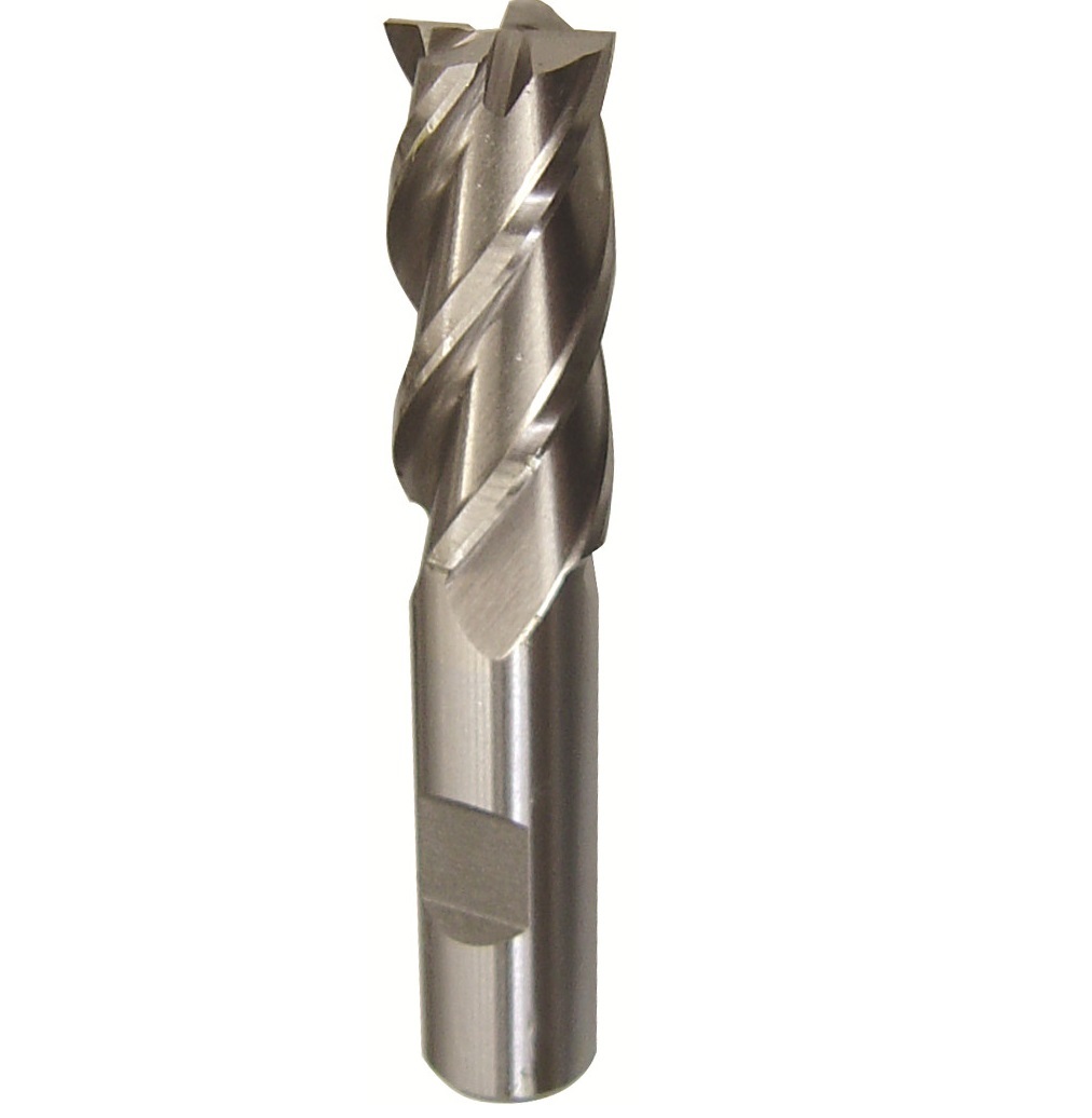 12.00mm HSS 4 Flute Single End End Mill, Qualtech, DWC12MM4FSE