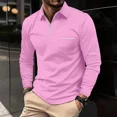 thumbnail image 3 of Polos ajustados con cuello unicolor para hombre, jersey liso, corte ajustado, elasticidad, talla emo, S, ofertas de ropa, sudaderas nuevas XL para hombre, 3 of 5