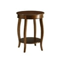 thumbnail image 2 of Gzxs End Table, 2 Tier Round Side Table with Storage Shelf, Modern Farmhouse Nightstand Bedside Table Accent Table w/ Curved Legs for Living Room Bedroom Small Space, 18 Inch, Walnut, 2 of 8