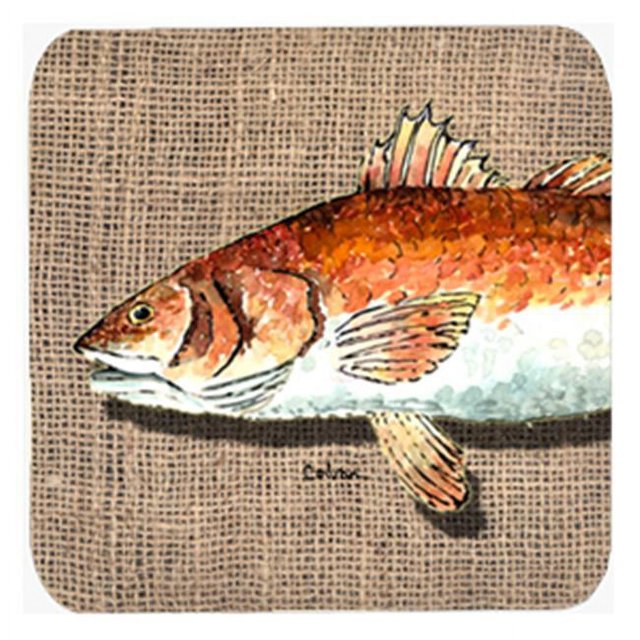 Carolines Treasures 8736FC Red Fish Foam Coasters- Set Of 4
