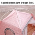 thumbnail image 3 of Tienda de campaña para gatos, tipi plegable de princesa para gatos con estampado floral con ventana de encaje y cortina de puerta, casa para perros transpirable (L, 18.9x18.9x19.3in), 3 of 5