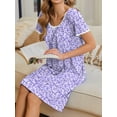 thumbnail image 5 of Avidlove Nightgowns for Women Short Sleeve House Dress with Pockets Pleated Nightdress Soft Sleepwear S-XXXL, 5 of 6