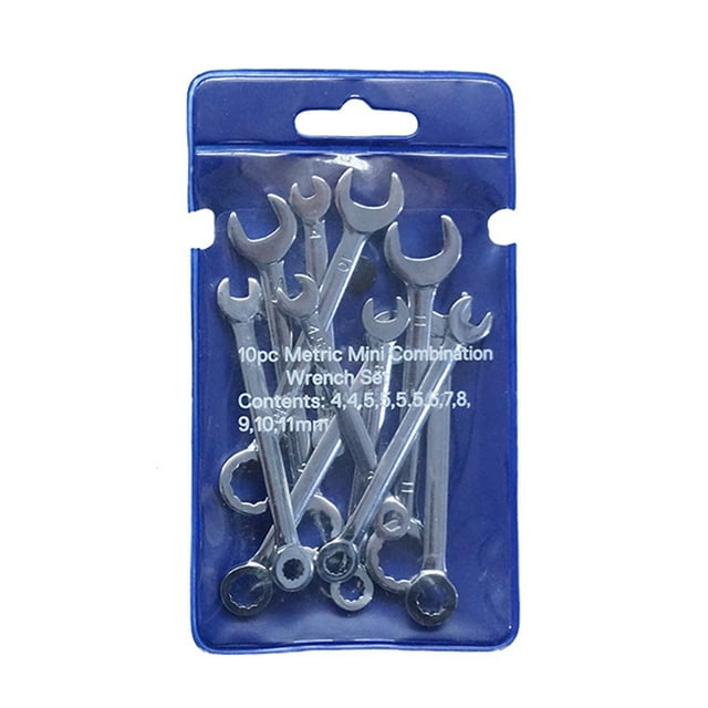 Graflsoa Clé à Molette Compacte Double Usage - Options Métriques et Impériales - Acier Chromé-Vanadium - Portable pour Poche et Sac à Dos - 10 Pcs