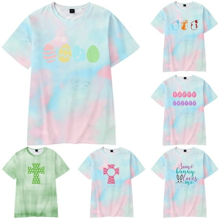 

LANLIN Easter Crewneck Tees Regular Tops Shirt Size 70-8XL