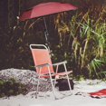 thumbnail image 1 of Parasol de Chaise de Plage avec Pince Universelle Réglable Parasol Pliant Protection Solaire pour Chaise de Patio Vélo Gradin Rouge Double Couche, 1 of 10