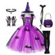 thumbnail image 3 of Vestido de malla de murciélago de bruja para niñas, disfraz de Cosplay para Halloween, fiesta de carnaval, sombrero de bruja tejido de cola para niños pequeños, vestido de Graduación, 3 of 5