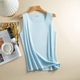 thumbnail image 6 of Tank Tops for Women Crew Neck Sleeveless Basic Solid Color Summer Casual Layering Shirts Sky Blue M, 6 of 6