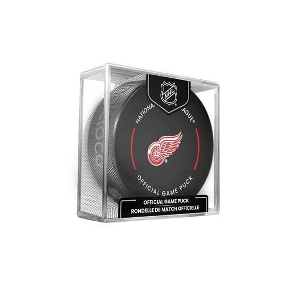 Red Wings Officially Licensed Game Hockey Puck with Holder