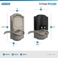 thumbnail image 3 of Schlage FE789WB CAM 619 Acc Encode WiFi Accent Palanca Cerradura inteligente Entrada sin llave Pantalla táctil Cerradura de puerta con borde Camelot Níquel satinado, 3 of 9