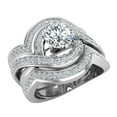 thumbnail image 5 of Diamond Wedding Band Set Matching to Intertwined Engagement Ring 14K White Gold 0.26 CT TW, 5 of 6