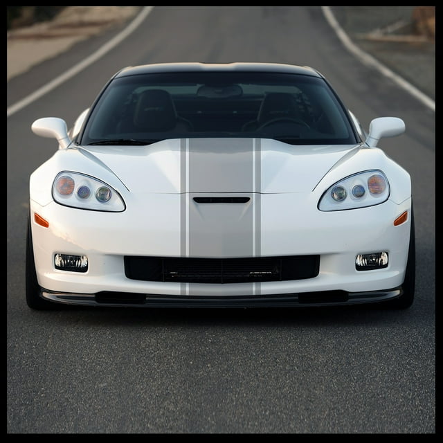 Sticker Connection | Racing Stripes | Hood Rally Vinyl Race Stripes | Silver 12"x72"