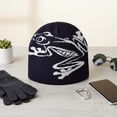 thumbnail image 5 of Jiibva Tree Frog Pattern Beanie Knitted Cap for Men & Women, Slouchy Skull Cap Embroidery Knitted Hat Cute Animal Cartoon Cap Outdoor Sports Warm Ski Hat, 5 of 7