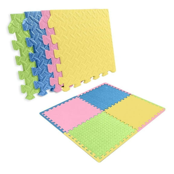 Cockatoo Interlocking Mat 4-Piece, EVA Foam, Anti-Slip, Shockproof, Washable, 60x60 cm, Multicolor