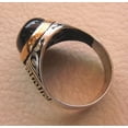 thumbnail image 5 of Black Onyx Mans Ring, Natural Black Onyx, December Birthstone, Silver Jewelry, 925 Silver Ring, Birthday Gift, Heavy Mens Ring, Arabic Design, Ottoman Style Ring, Christmas, Turkey Mens Signet Ring, 5 of 6