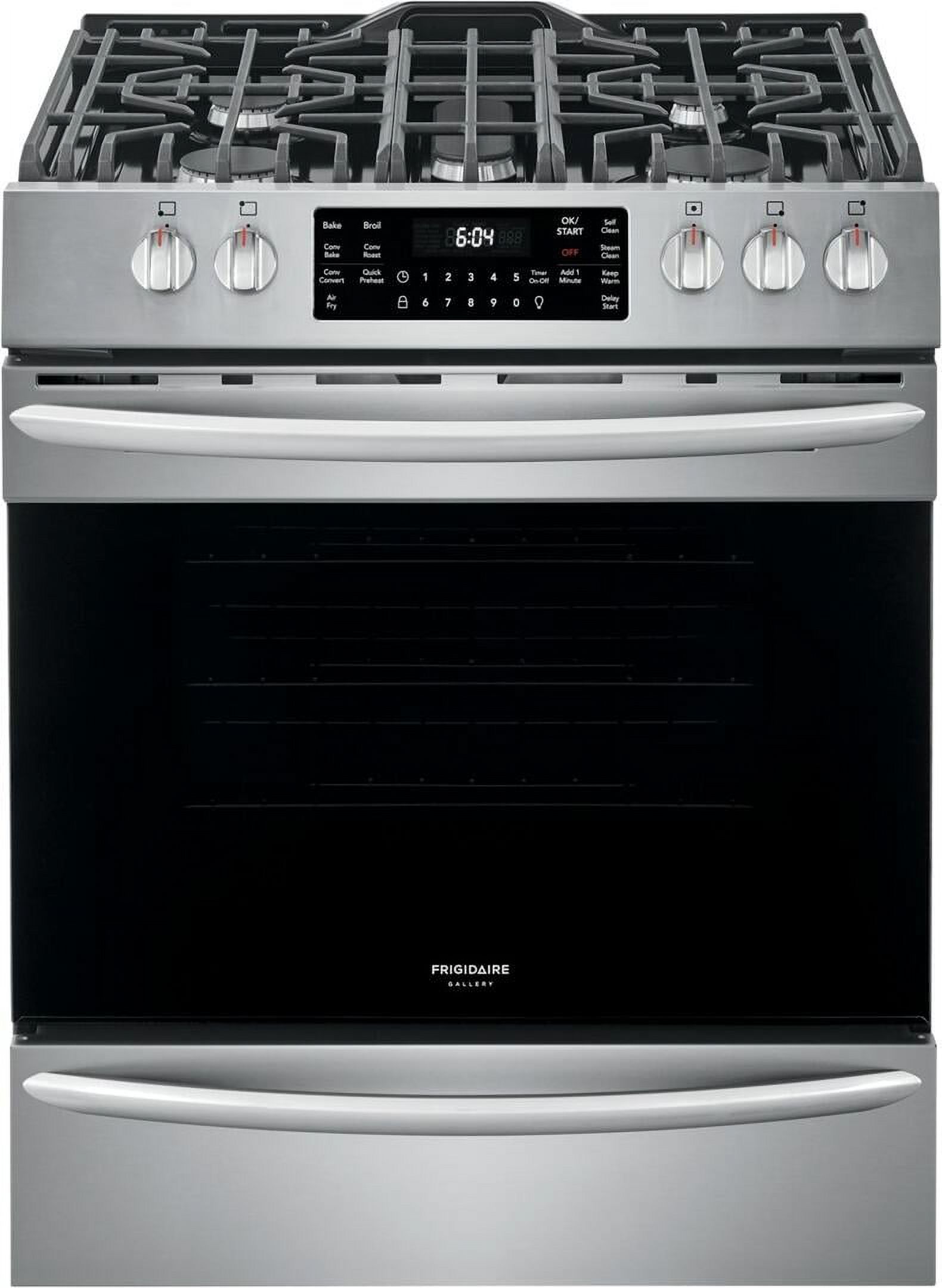 Frigidaire FGGH3047VF 30 Gallery Series Gas Range with 5 Sealed Burners griddle True Convection Oven Self Cleaning Air Fry Function in Stainless Steel - image 7 of 14