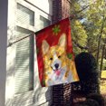 thumbnail image 2 of Carolines Treasures SS4693CHF 28 x 40 Po. Corgi Flocons de Neige Rouges et Verts Drapeau de Noël en Toile Taille Maison, 2 of 4