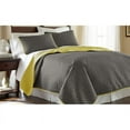 thumbnail image 6 of Modern Threads 3 Piece Coverlet, Reversible Leaf Design, Black/Gray, King, 6 of 7