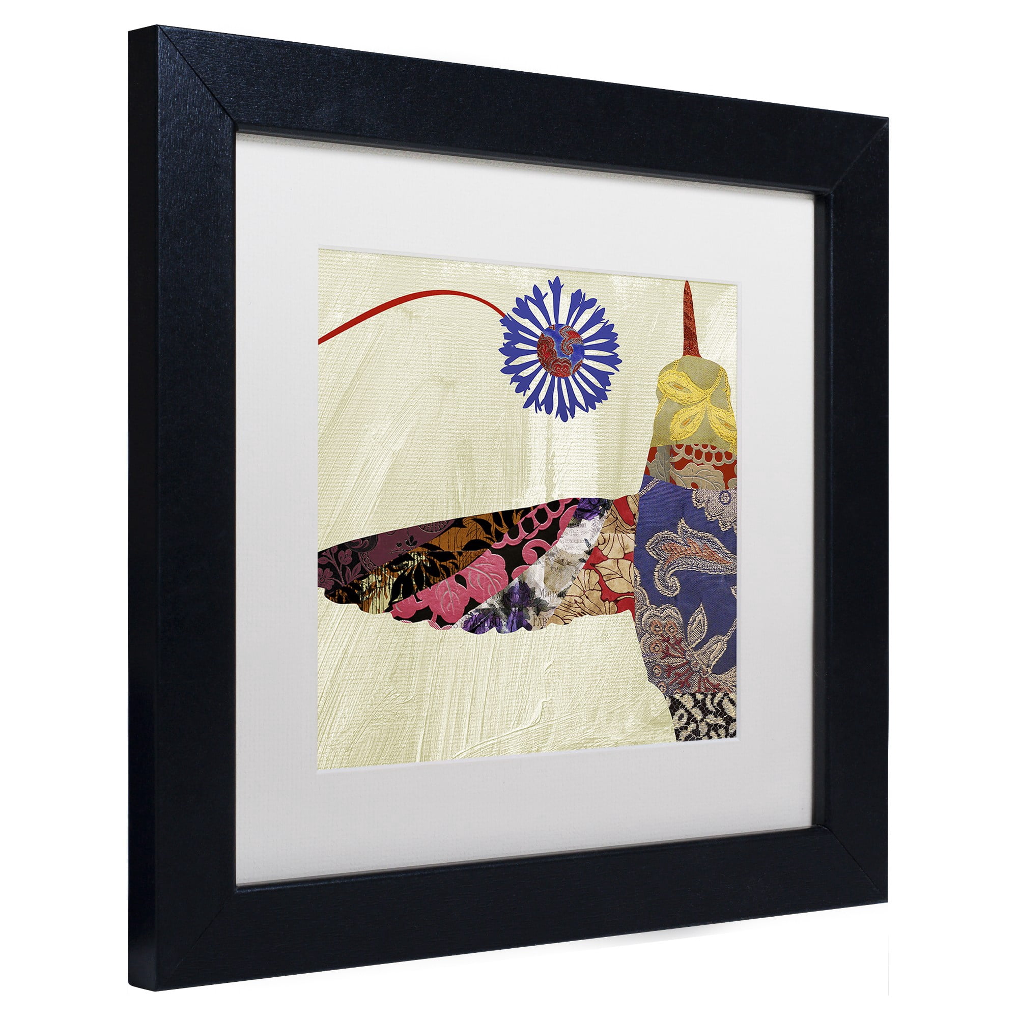 Trademark Fine Art "Hummingbird Brocade I" Canvas Art by Color Bakery White Matte, Black Frame