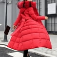 thumbnail image 4 of Aboser Long Hooded Quilted Jackets for Women Thick Zip Up Puffer Jacket Coat Warm Long Sleeve Puffy Coats with Faux Fur Hood, 4 of 6