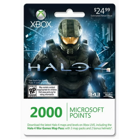 Halo 4 Xbox 4 Map Pass 2000 Points Gift Card