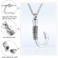 thumbnail image 3 of Fish Hook Cremation Jewelry for Ashes, Memorial Necklace Made with Stainless Steel, Keepsake Pendant for Men for Women, 3 of 8