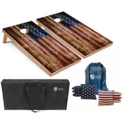 Tailgating Pros Cornhole Board Set w/Bean Bags and Carrying Case - 4'x2' Corn Hole Toss - Tournament and Lightweight Options - Optional LED Lights
