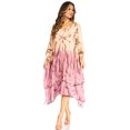 thumbnail image 5 of Sakkas Clementine Third Women's Tie Dye Caftan Dress/Cover Up Beach Kaftan Summer - 44-BurgundyBrown - One Size, 5 of 5