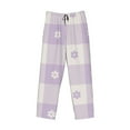 thumbnail image 4 of Balery Floral Purple Buffalo Plaid print Men's Pajama Pants,Ultra Lightweight Pjs,Lounge Pant-XX-Large, 4 of 9