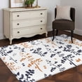 thumbnail image 3 of Area Rug for Living Room, Grey Orange Botanical Non-Slip Indoor Large Carpet for Bedroom/Dining Room, Watercolor Spring Floral Summer Leaf Washable Low-Profile Floor Mat Runner Rugs - 3 x 5 Ft, 3 of 8