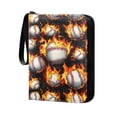 thumbnail image 4 of ALAZA Baseball with Fire Trading Card Binder 4 Pocket Cards Collection Album 400 Folder Holder, 4 of 6