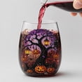 thumbnail image 7 of SLYNSHome Cute Ghost Pumpkin Print Stemless Wine Glass, Fall Themed Clear Tumbler Cup, Decorative Clear Glassware For Halloween Party Indoor Table Arrangement, 7 of 7