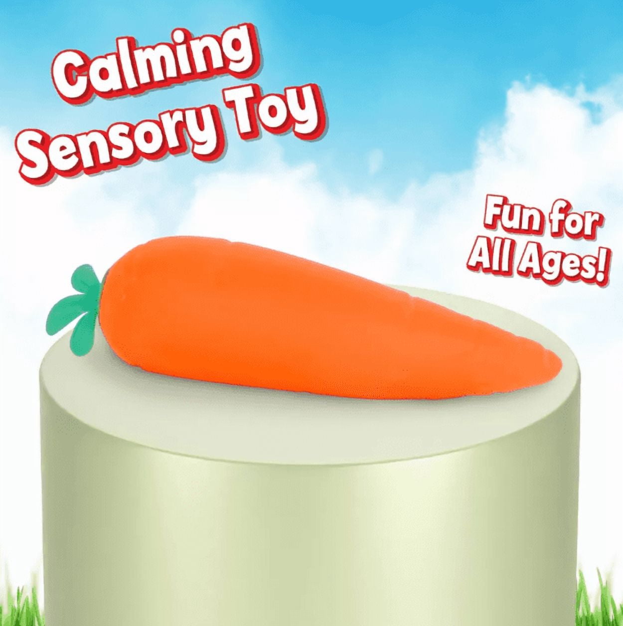 Squeezy Carrot Toys, Squeezy Sensory Toys, Slow Rising Squishy Relief Soft Tress Relief & Fidget Toys, Fruit Toys