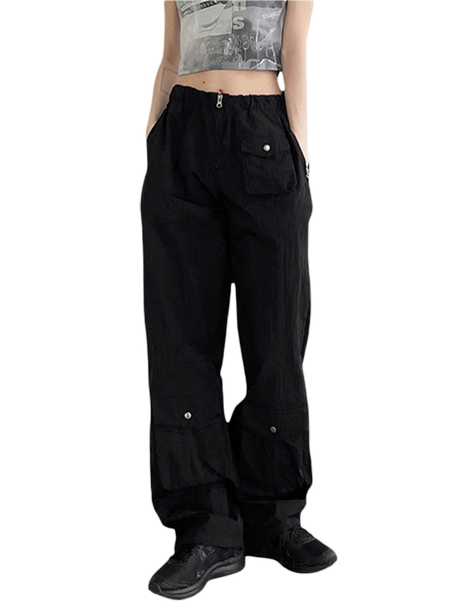 Huakaishijie Women Joggers Goth Y2K Baggy Pants Outdoor Cargo Pants ...