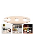 thumbnail image 2 of HBFAGFB Beautifully Wooden Wine Bottle Holder Rack Counter Stand, Organizer for Two Glasses, 2 of 3