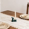 thumbnail image 5 of Ceramic Easter Bunny Candle Holder, 3.5'' Cute Rabbit Taper Candle Holders, Spring Easter Decorations for Home, Table Centerpieces Easter Rabbit Figurines Holders for Candle Sticks, Dark Green, 5 of 7