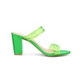 thumbnail image 3 of BLISSFUL STEP Women's Strappy Block Heel Slides Mules Sandals Green 8.5, 3 of 8