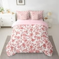 thumbnail image 2 of Manfei Teens Red Flowers Bedding Comforter Set 7pcs,Spring Garden Queen Bedding Sets Super Cozy,Tree Leaves Queen Sheet Sets,Breathable Home Decor,Reversible, 2 of 8