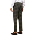 thumbnail image 3 of Pantalones de cuadros INSPIRE CHIC para hombre, con frente plano y corte recto, 30 negro marrón, 3 of 6