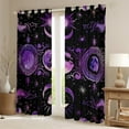 thumbnail image 2 of Manfei Tribal Moon Sun Curtains Pack of 2 (42x84 Each), Black Purple Bohemian Curtains Blackout, Vintage Western Mandala Bedroom Curtains, Curtains and Drapes Decor, 2 of 6