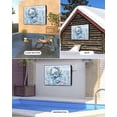 thumbnail image 4 of Blue Crab Outdoor TV Cover 48 to 50 inch Ocean Coral Starfish Vintage Wood Grain Waterproof Dustproof TV Covers for Outside with Zipper Remote Control Pocket Flat Screen Protectors, 4 of 7